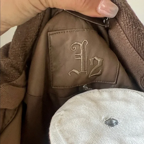 Stylish Tan Vegan Leather Jacket with Hood - Picture 2 of 4